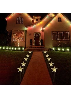 GGEROU Solar Christmas Snowflake Pathway Lights, 5Pcs Waterproof Solar Powered Snow Stake Lights Christmas Decorations Outdoor Landscape Lights(Star)  - Image 5