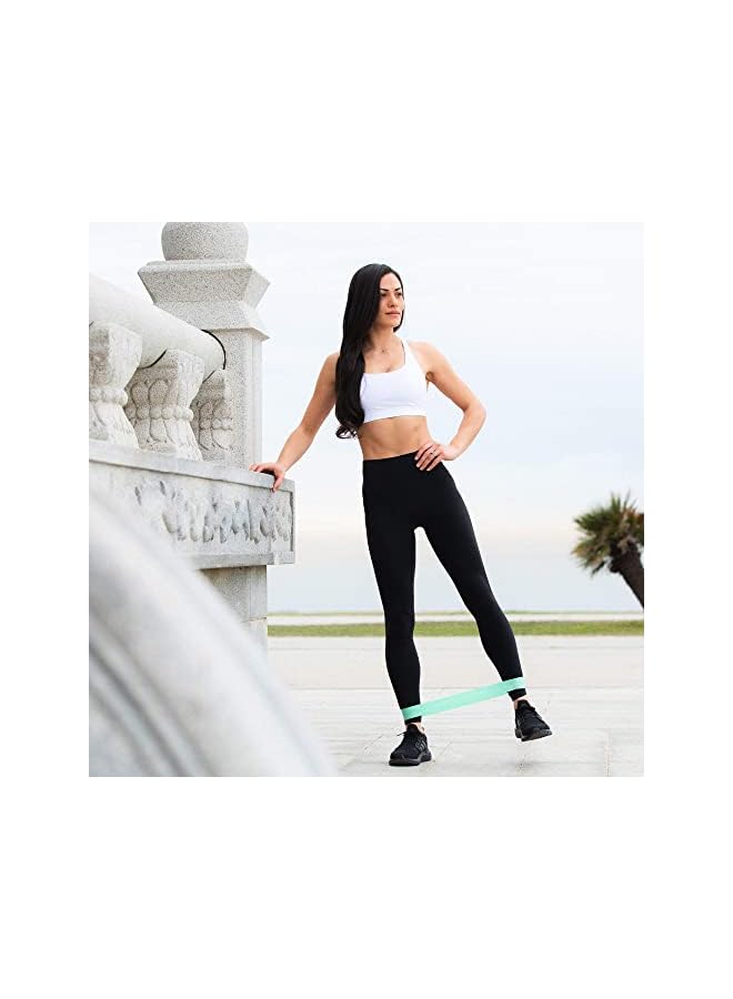 S-TOP Sweet Sweat Mini Loop Resistance Bands - Set of 5 | Exercise Hip Booty Bands for Squats, Lunges, Physical Therapy, Yoga, Pilates, Rehab and Home Workout | Non-Latex Elastic Bands Includes Carry-Bag - Image 5