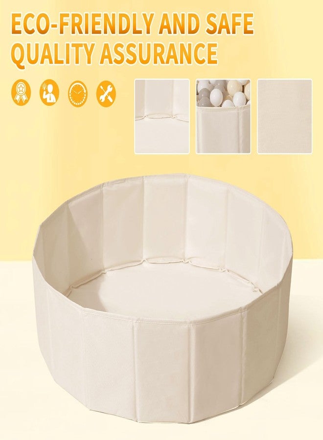 TRENDPLAY حوض كرات للأطفال الصغار والرضع والكلاب والقطط، خيمة لعب قابلة للطي مع حوض كرات، حوض كرات للزحف مع حقيبة تخزين، هدية مفاجئة للأولاد والبنات في المهرجانات (الكرات غير متضمنة)، بيج - Image 4