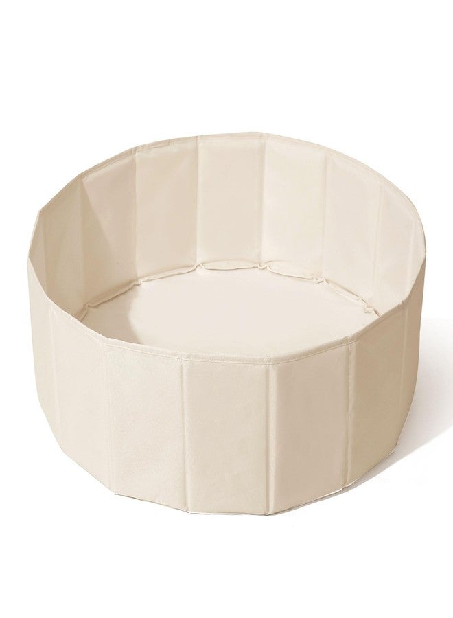 TRENDPLAY حوض كرات للأطفال الصغار والرضع والكلاب والقطط، خيمة لعب قابلة للطي مع حوض كرات، حوض كرات للزحف مع حقيبة تخزين، هدية مفاجئة للأولاد والبنات في المهرجانات (الكرات غير متضمنة)، بيج - Image 1