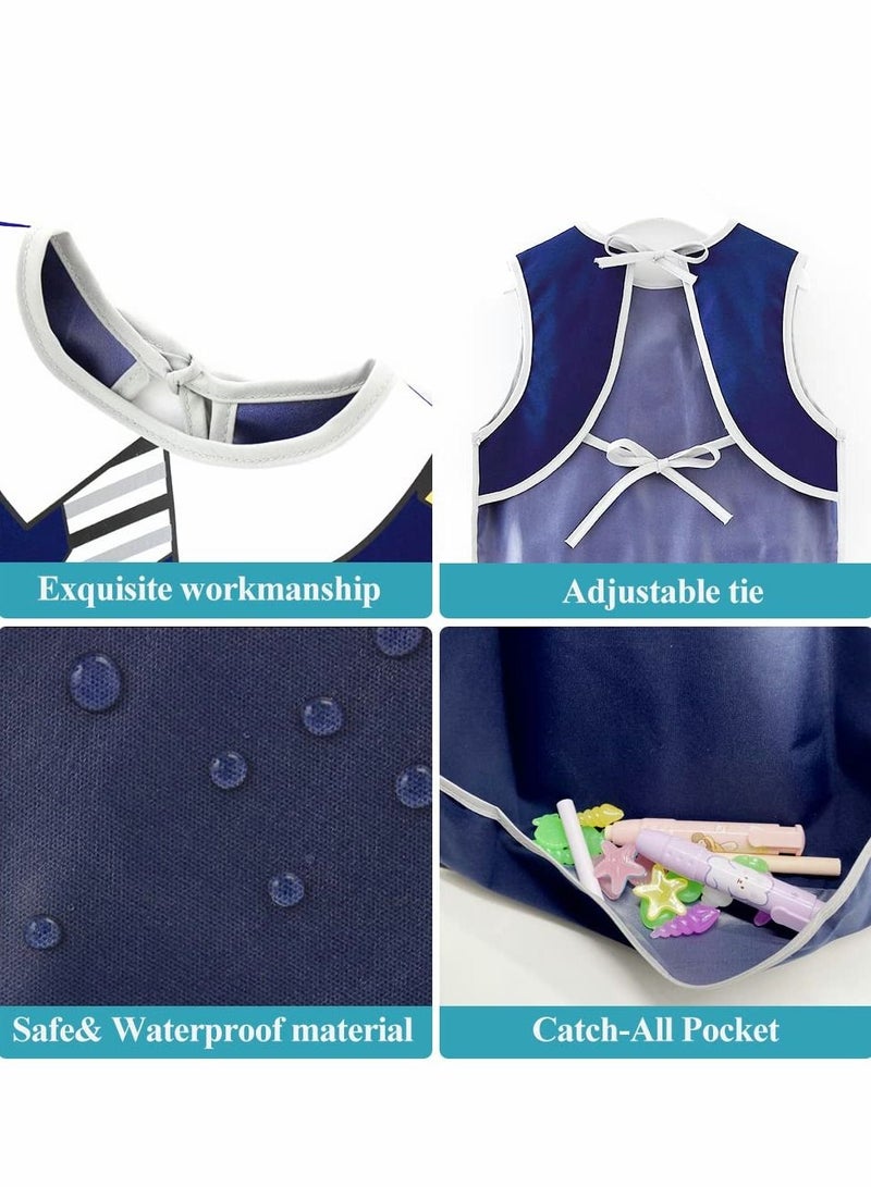 Y&D Short Sleeved Bibs, Baby Bib for Boys and Girls, Toddlers Apron Adjustable Weaning with Large Pocket Infant Toddler 2-4 Years Old (2 Packs)  - Image 4