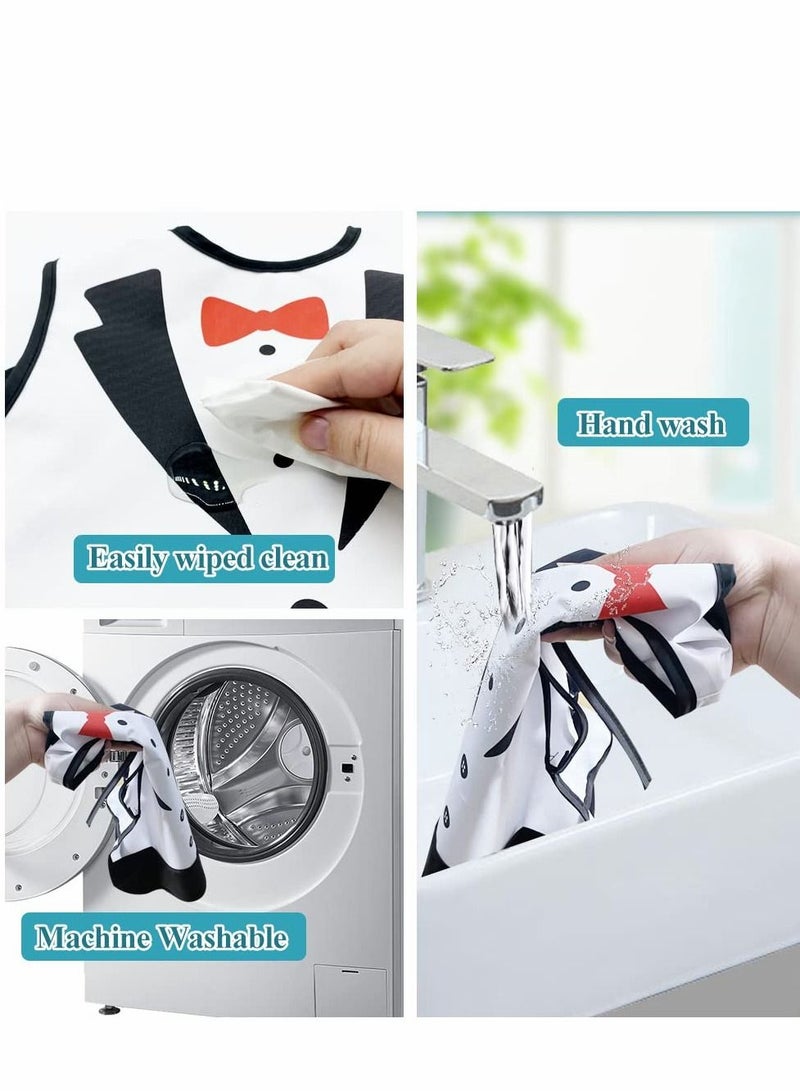 Y&D Short Sleeved Bibs, Baby Bib for Boys and Girls, Toddlers Apron Adjustable Weaning with Large Pocket Infant Toddler 2-4 Years Old (2 Packs)  - Image 5