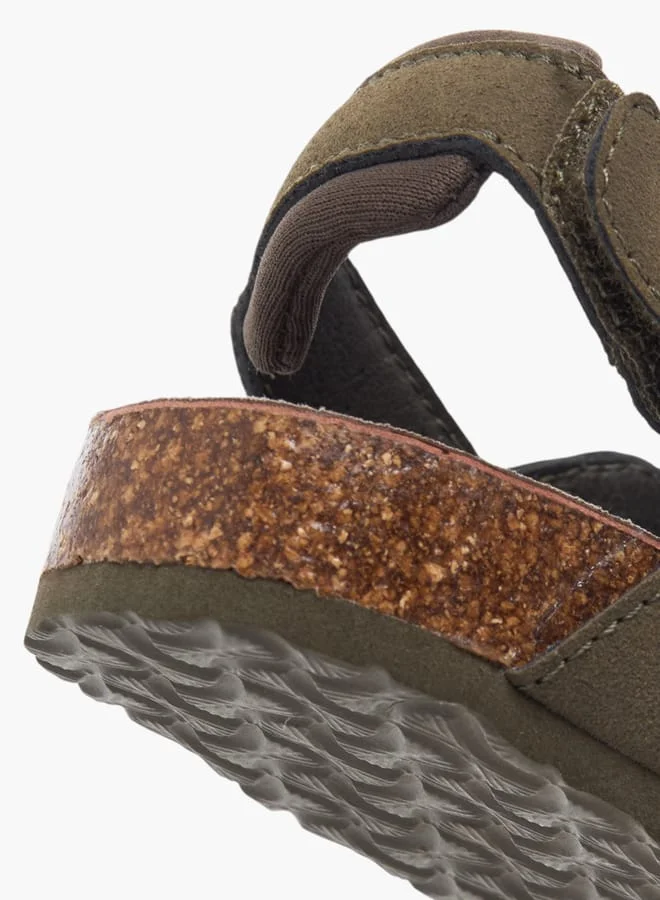 JUNIORS Boys Solid Sandals With Hook And Loop Closure