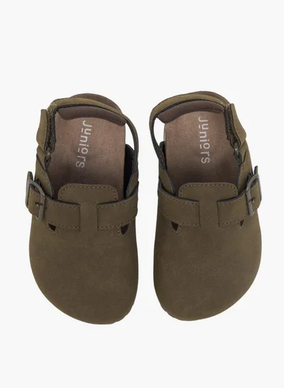 جونيورز Solid Sandals With Hook And Loop Closure