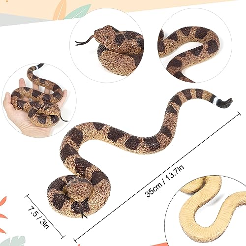 Lohoee 2Pcs Realistic Fake Snakes Toy Lifelike Rubber Rattlesnake Snake to Keep Birds Away Garden Plastic Scare Birds for Prank Stuff or Halloween Decorations Props - Image 5