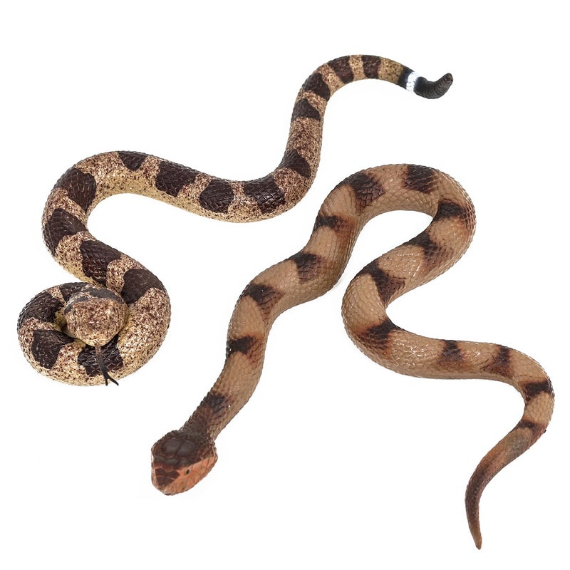 Lohoee 2Pcs Realistic Fake Snakes Toy Lifelike Rubber Rattlesnake Snake to Keep Birds Away Garden Plastic Scare Birds for Prank Stuff or Halloween Decorations Props - Image 3