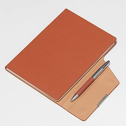 REGAL Signature A-5 PU Leather Business Notebook Diary Journal, Magnetic Flap Closure with sleek metal accessory,192 pages, 80 gsm (Sienna Brown) - Image 4