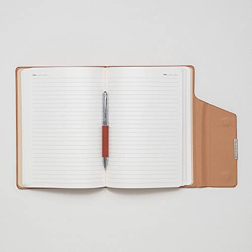 REGAL Signature A-5 PU Leather Business Notebook Diary Journal, Magnetic Flap Closure with sleek metal accessory,192 pages, 80 gsm (Sienna Brown) - Image 5