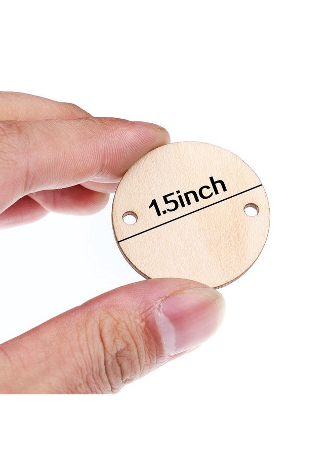 Bememo 100 Pieces 1.5 Inch Wooden Round Tag With Hole And 50 Pieces Stainless Steel S Shaped Hooks For Family Board Chore Diy - Image 5