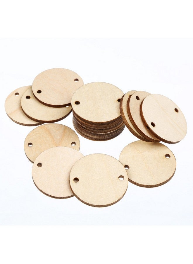 Bememo 100 Pieces 1.5 Inch Wooden Round Tag With Hole And 50 Pieces Stainless Steel S Shaped Hooks For Family Board Chore Diy - Image 4