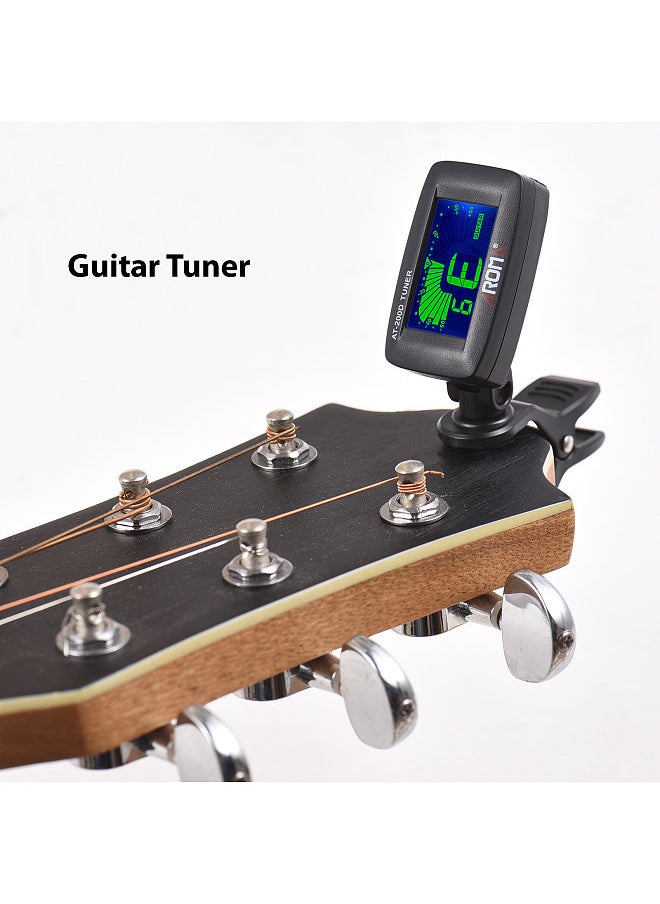 Aroma AROMA Guitar Tuner Clip On for Chromatic Guitar Bass Violin Ukulele 3-Color Backlight LCD Display Portable Guitar Tuner with Foldable Rotating Clip Universal Guitar Accessories  - Image 2