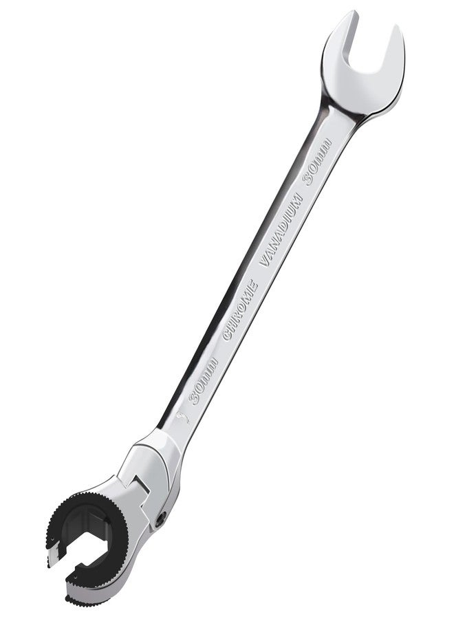 LOSCHEN 30mm Metric Ratcheting Wrench, 72 Tooth, Chrome Vanadium Steel, Open Flex-Head Ratcheting Wrench - Image 1
