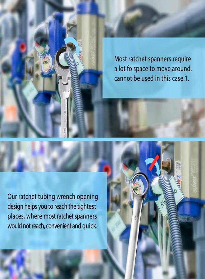 LOSCHEN 30mm Metric Ratcheting Wrench, 72 Tooth, Chrome Vanadium Steel, Open Flex-Head Ratcheting Wrench - Image 3