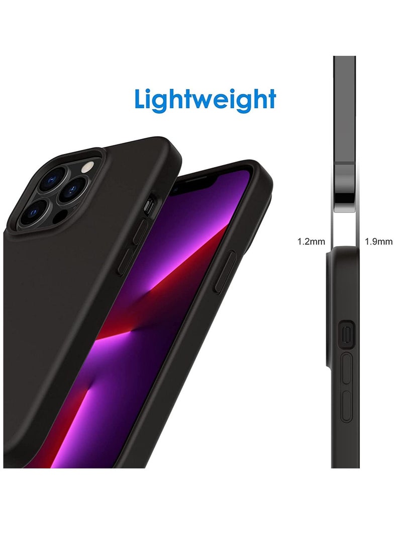 DUSALA Silicone Case for iPhone 13 Pro 6.1-Inch, Silky-Soft Touch Full-Body Protective Case, Shockproof Cover with Microfiber Lining - BLACK - Image 4