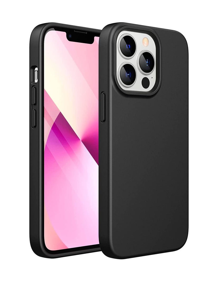 DUSALA Silicone Case for iPhone 13 Pro 6.1-Inch, Silky-Soft Touch Full-Body Protective Case, Shockproof Cover with Microfiber Lining - BLACK - Image 1