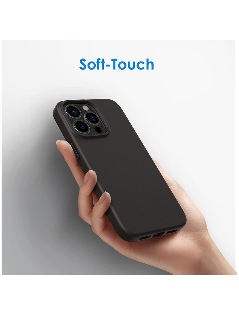 DUSALA Silicone Case for iPhone 13 Pro 6.1-Inch, Silky-Soft Touch Full-Body Protective Case, Shockproof Cover with Microfiber Lining - BLACK - Image 3