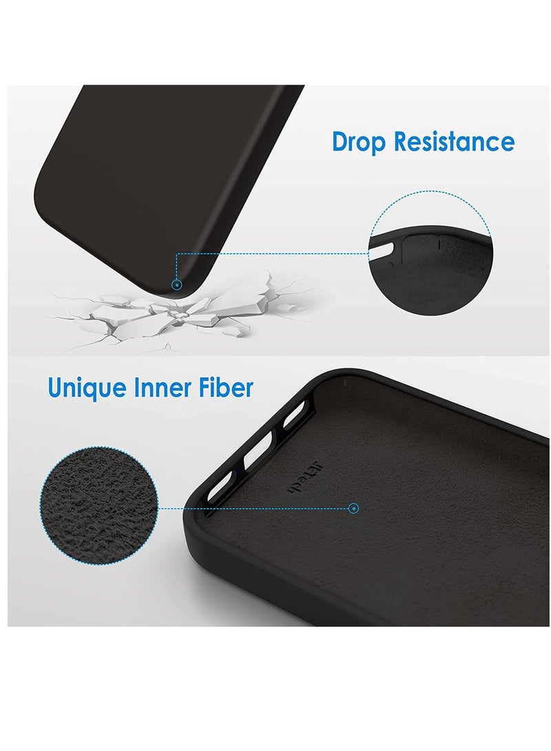 DUSALA Silicone Case for iPhone 13 Pro 6.1-Inch, Silky-Soft Touch Full-Body Protective Case, Shockproof Cover with Microfiber Lining - BLACK - Image 5