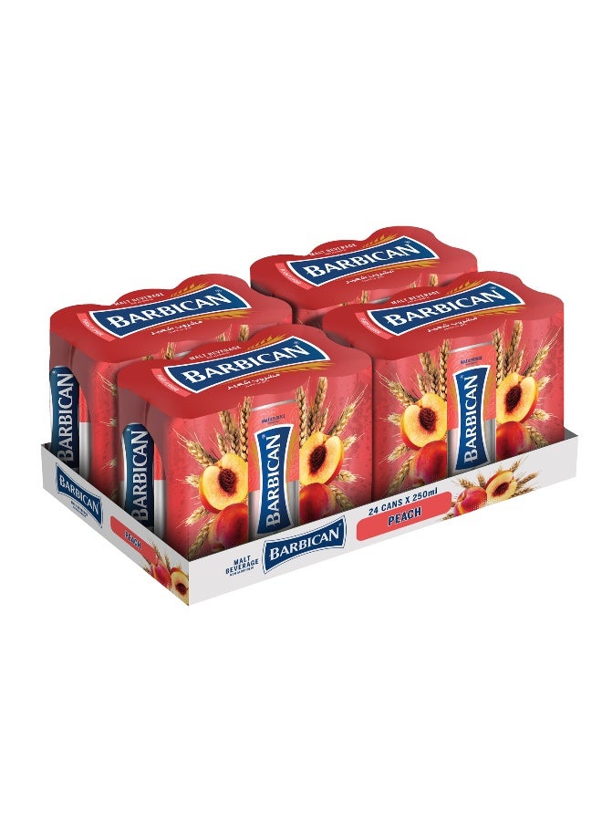 Barbican Peach Flavoured Non Alcoholic Malt 250ml in Can x 24 Pack