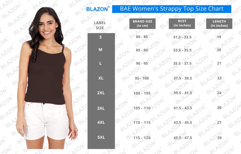 BLAZON Women’s Cotton Hosiery BAE Strappy Top (11011_BLZ_BRO_01_XL_Brown_XL) - Image 2
