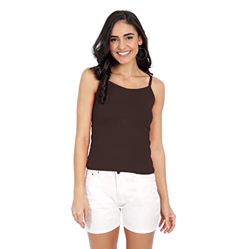 BLAZON Women’s Cotton Hosiery BAE Strappy Top (11011_BLZ_BRO_01_XL_Brown_XL) - Image 1