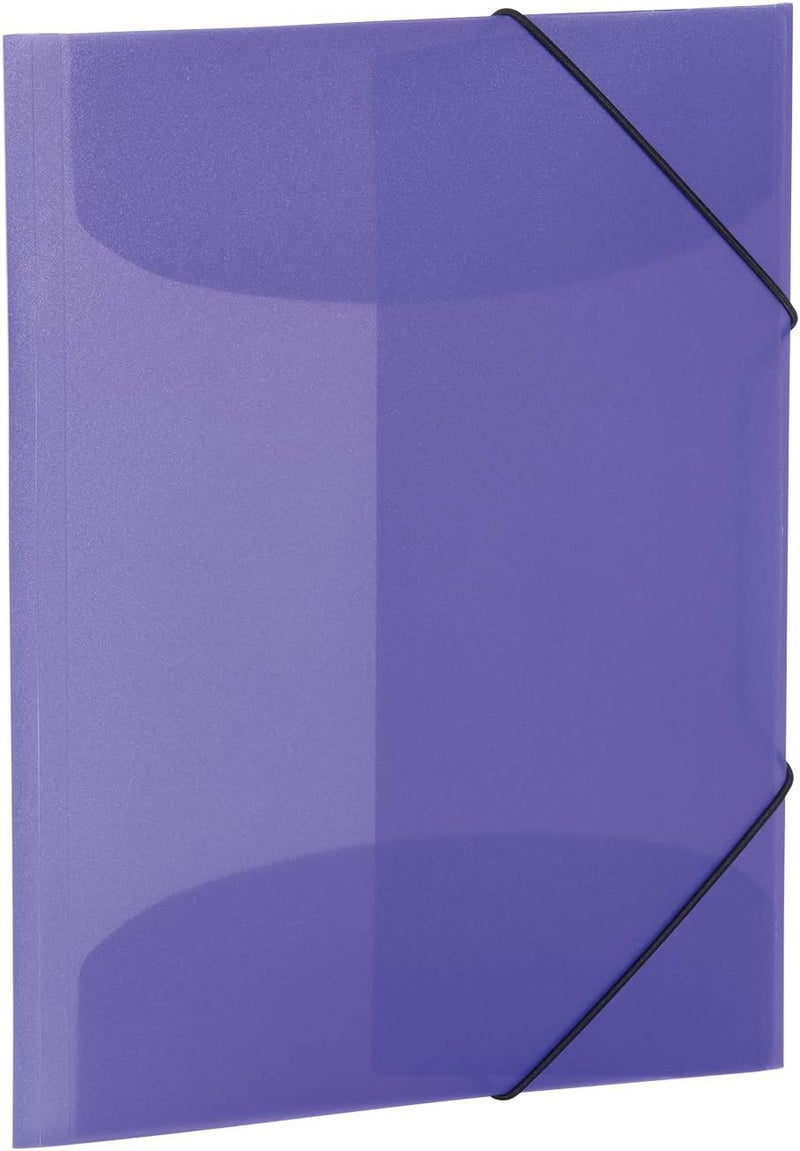 HERMA Elastic Folder Translucent in Purple, A3, Sturdy Plastic, with 3 Inner Flaps, 1 Span Folder - Image 1