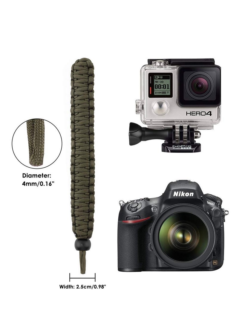 Camera Wrist Strap, Universal Umbrella Rope Camera Handle with Adjustable Wrist Strap Outdoor Anti-Loss Hand Rope for Binoculars for Nikon / Canon / Sony / Minolta / Panasonic /, Etc. (2, Green Blue) - Image 2