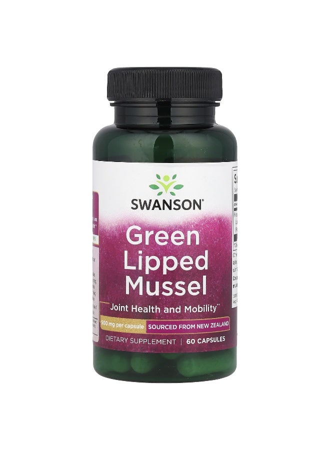 SWANSON سوانسون، بلح البحر ذو الشفاه الخضراء، 500 ملغ، 60 كبسولة - Image 1