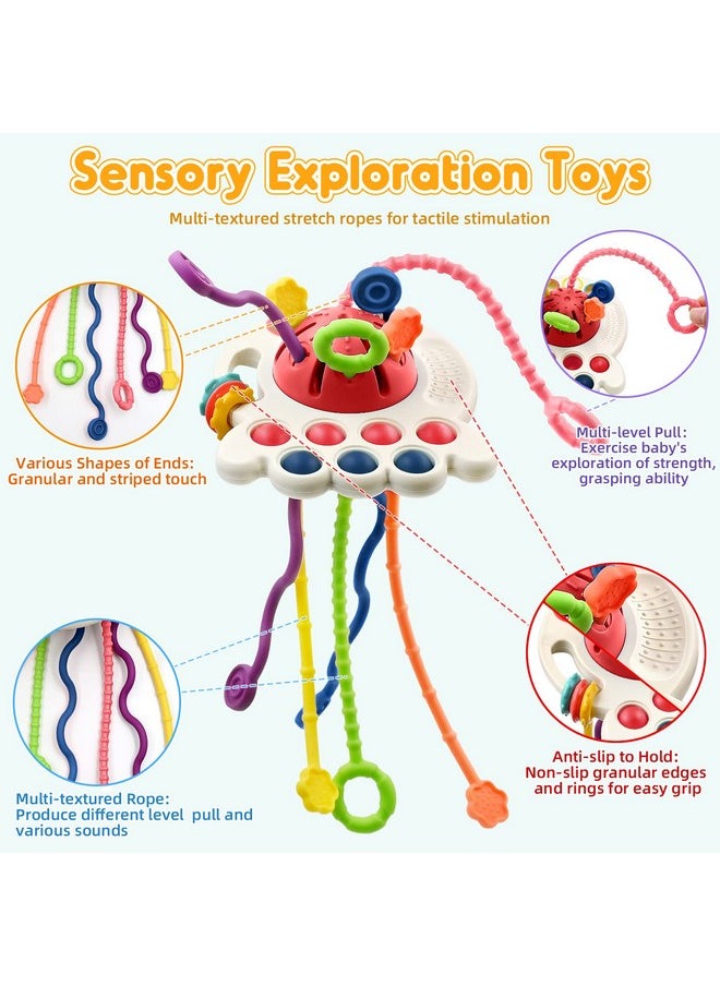 AiTuiTui - Sensory Montessori Baby Teething Toys 6 To 12 Months, Toddler Travel Toys For 1 2 Year Old Boy Girl Birthday Gifts, Soft Pull String Fidget Educational Learning Toys For 9 10 18 Months Infant - Image 1