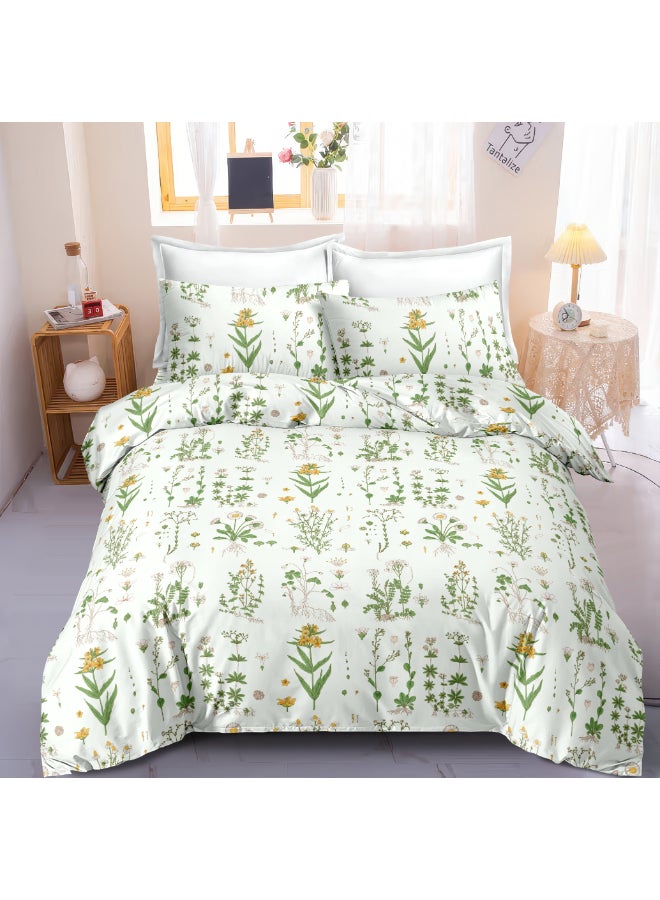 Noon East 4Pcs Duvet Cover Set | Soft Microfiber Material | Multiple Color | 1 Duvet Cover 160 X 220 Cm, 1 Fitted Sheet 120 X 200 Cm With 30 Cm Deep Pocket, 2 Pillow Cases 50 X 75 Cm | Suitable For Single Size Mattress - Image 1