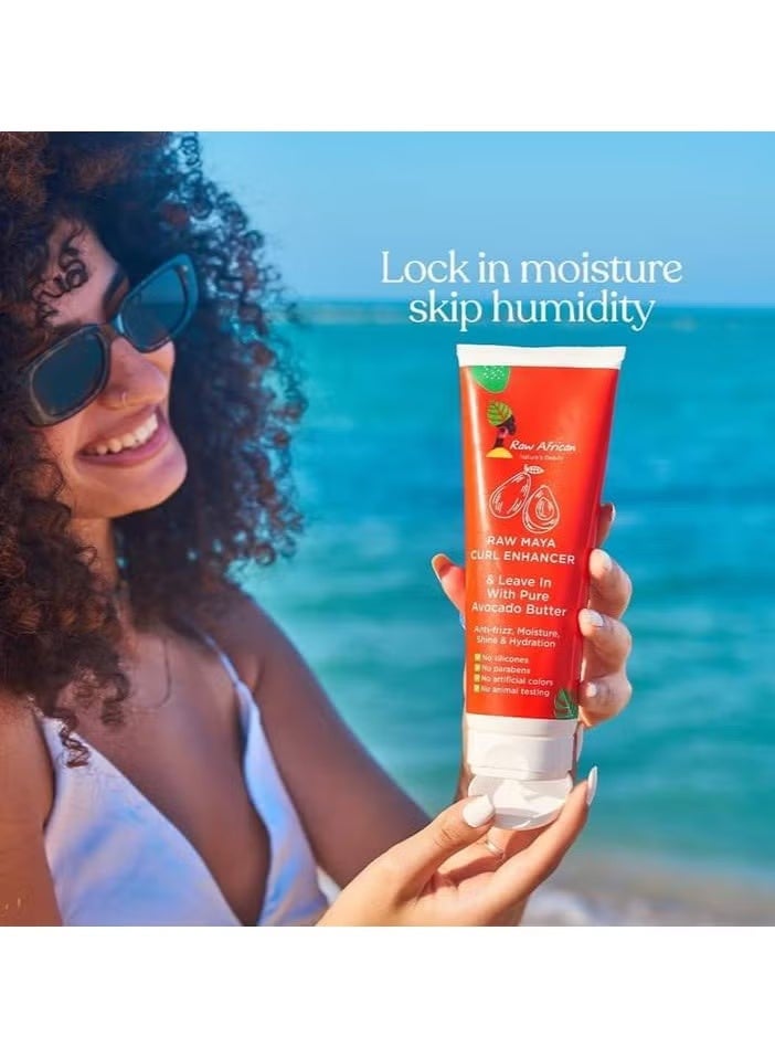 رو أفريكان مايا ليف ان كيرلي معززة للشعر باللون الأحمر 250 جم - Image 4