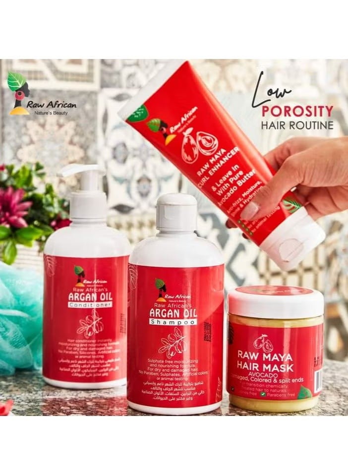 رو أفريكان مايا ليف ان كيرلي معززة للشعر باللون الأحمر 250 جم - Image 3