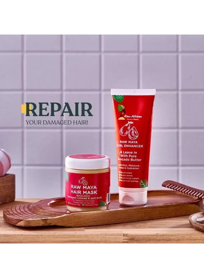 رو أفريكان مايا ليف ان كيرلي معززة للشعر باللون الأحمر 250 جم - Image 2