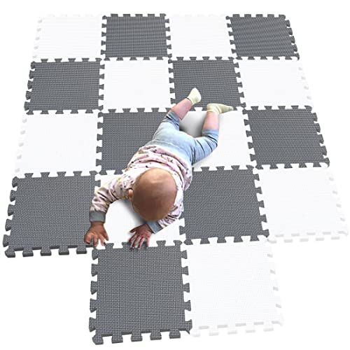 MQIAOHAM 18 Pieces Puzzle Play Mats Soft Baby Play Mat Kids Interlocking Foam Floor Tiles Toddlers Carpet Playmats G301018101112 - Image 1