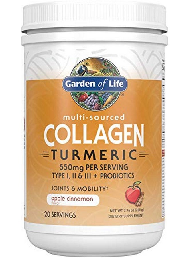 Garden of Life Multisourced Protein Hydrolyzed Collagen Peptides Powder Supplements For Women Men Joints Mobility Apple Cinnamon Turmeric 20 Servings 7.76 Oz  - Image 1