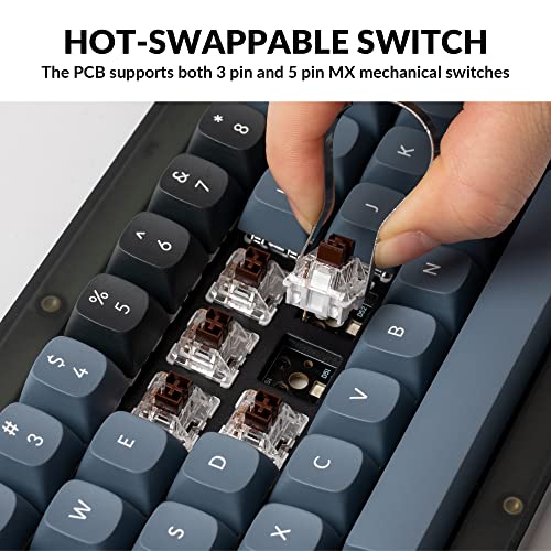 Keychron V2 Wired Custom Mechanical Keyboard, 65% Layout QMK/VIA Programmable Macro with Hot-swappable K Pro Brown Switch Compatible with Mac Windows Linux (Frosted Black - Translucent) - Image 3