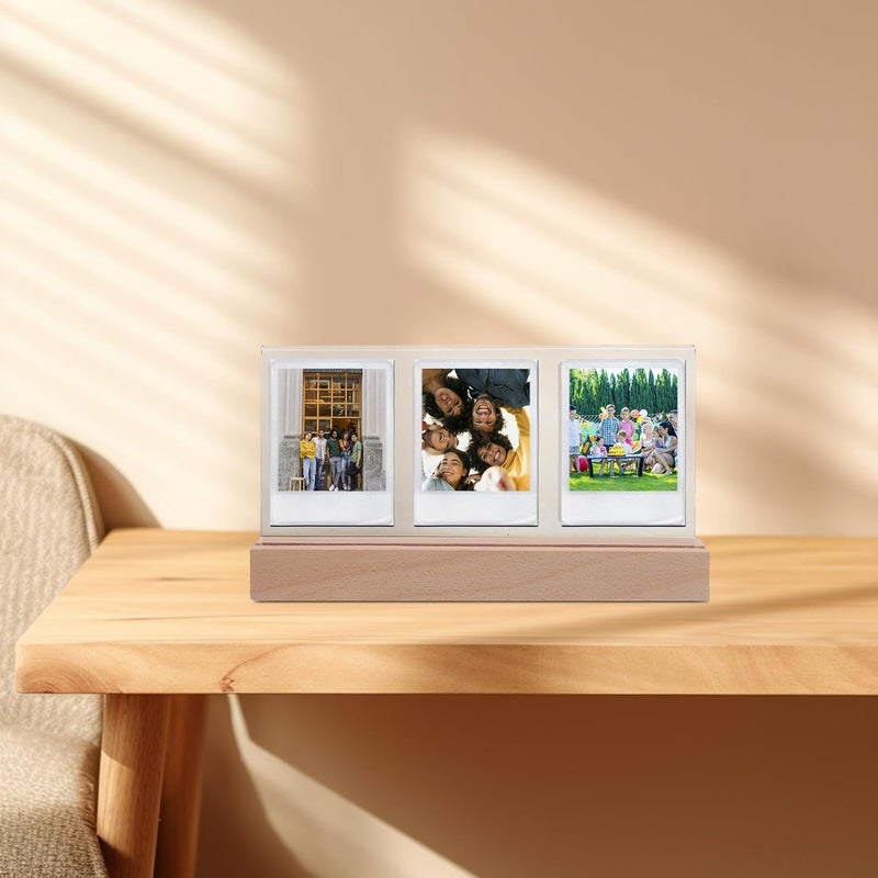Mini 3-inch Instant Photo Holder Desktop Frame with LED Light, Tabletop Picture Frame for Home and Office Display - Image 4