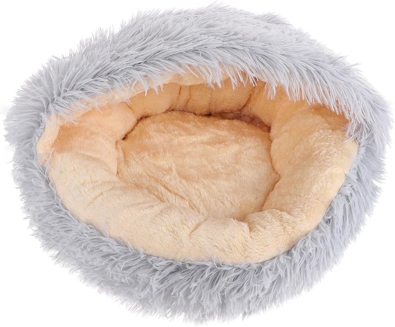 Cat Nest Half-Closed Pet House Warm Plush Cat Sleeping Bed 40x40cm Semi-Enclosed Indoor Winter Shelter and Kittens - Image 1