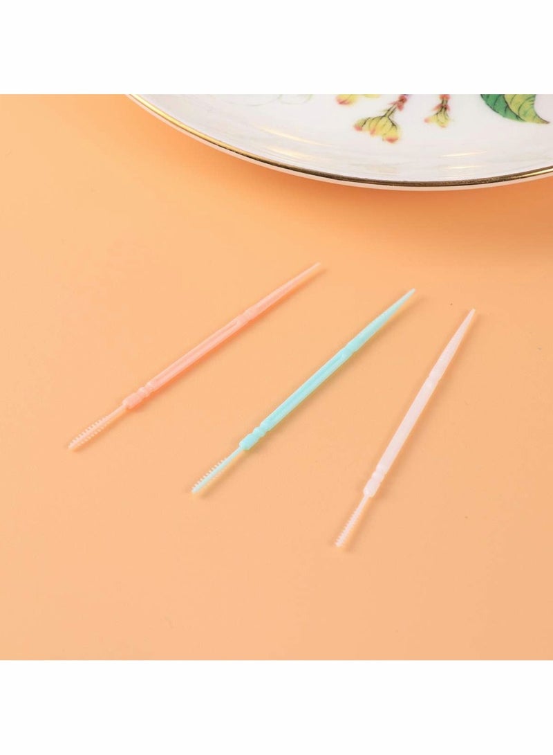 NIBEMINENT 600pcs Double Head Dental Floss Interdental Toothpick Brush Brushes plastic dental toothpicks Cleaners with Boxes Teeth Stick Oral Care Picks Hygiene White Orange Green - Image 4