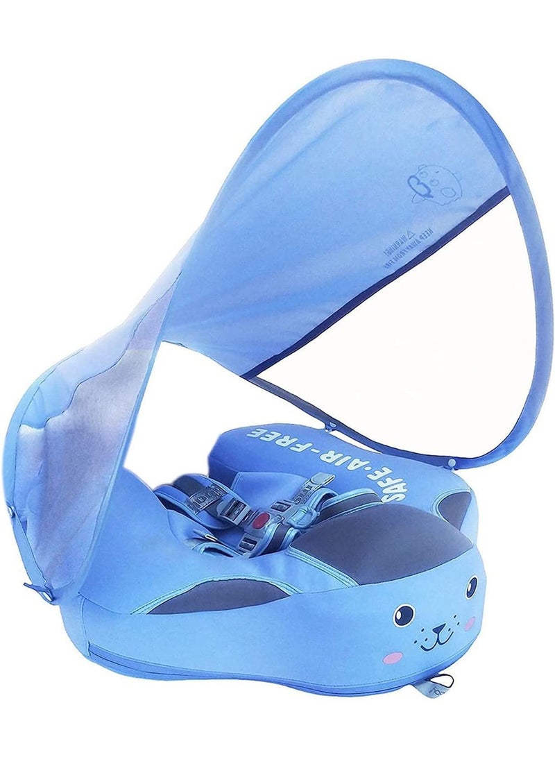 LIMOS Baby Floater Swim Trainer Ring Solid Infant Pool Float with Canopy Non Inflatable - Image 1
