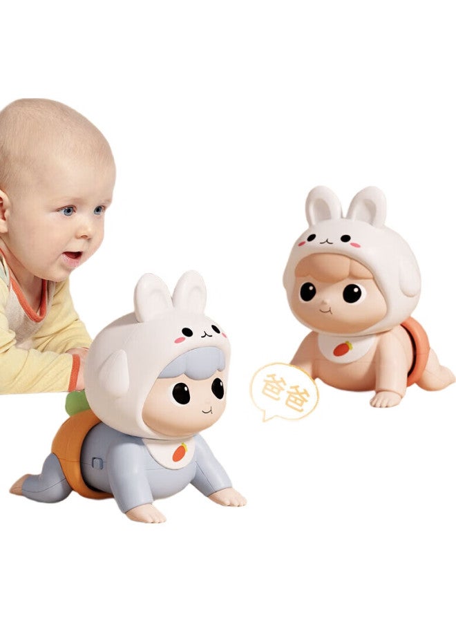 Dimoarch Dimanqi Baby Electric Crawling Toy, Fun Learning To Crawl, Early Education, Musical Enlightenment, Crawling, Dancing, Head-Lifting Training, Rabbit, Blue - Image 3