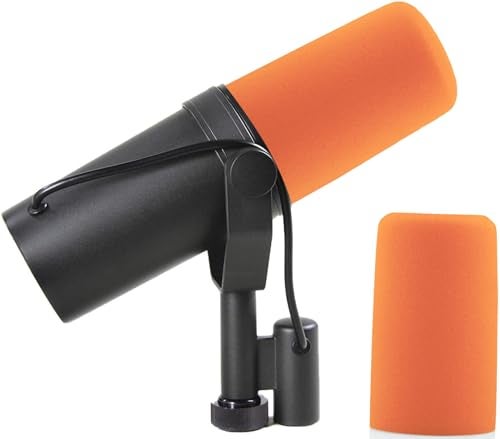 LEFXMOPHY Orange SM7B Pop Filter for Shure SM7B SM7dB Vocal Microphone RK345 Replacement Windscreen, Noise-cancellation Windsock Cover Wind Foam Cover - Image 2