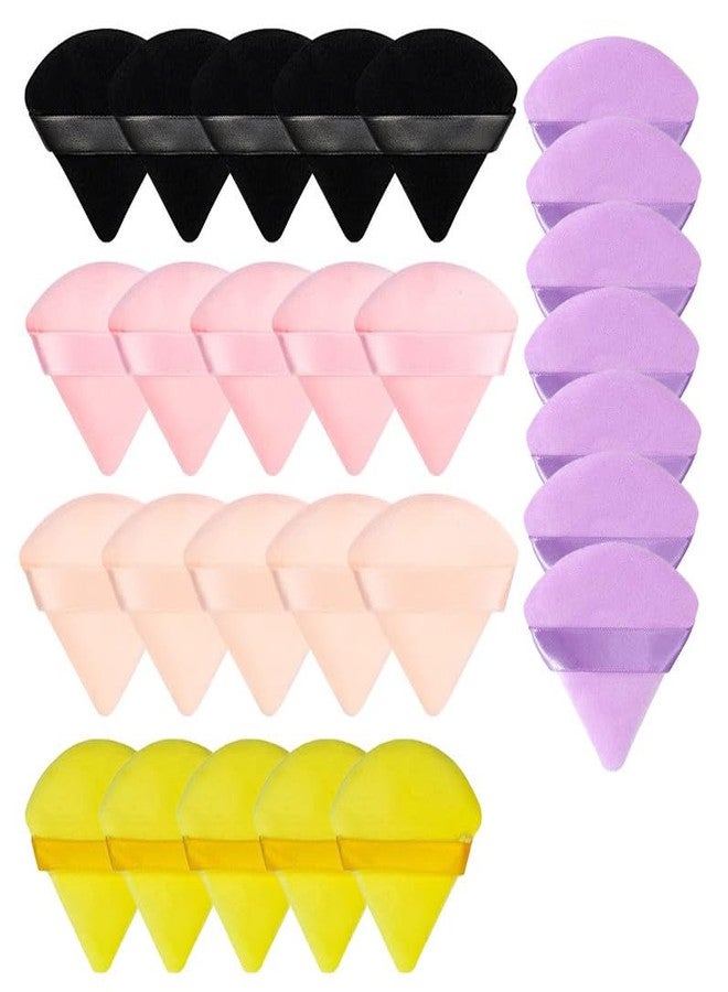 DATNASAYAD 27 Pieces Triangle Cosmetic Loose Powder Puffs Washable Reusable Soft Plush Foundation Sponge for Face Body Wet Dry Makeup Tool- Multicolor Pack of 27 - Image 1