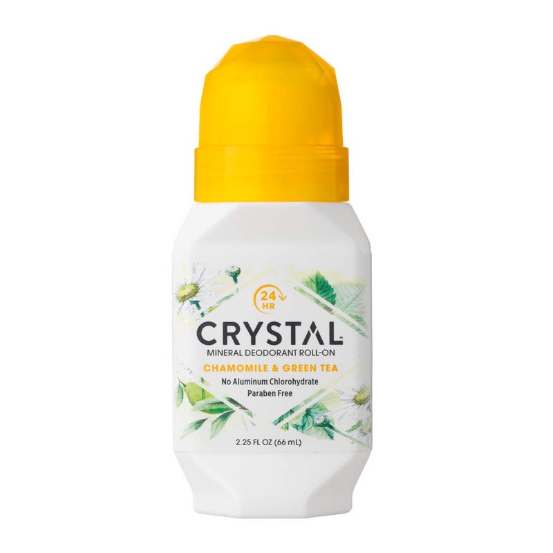 Crystal Mineral Deodorant RollOn Chamomile  Green Tea 225 fl oz Pack of 12
