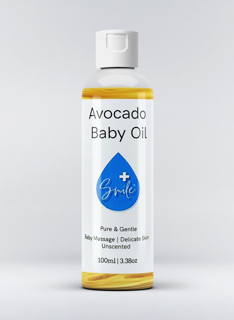 smileplus Avocado Baby Oil, Pure and Gentle, Unscented, 100ml, Baby Massage for Delicate Skin - Image 1
