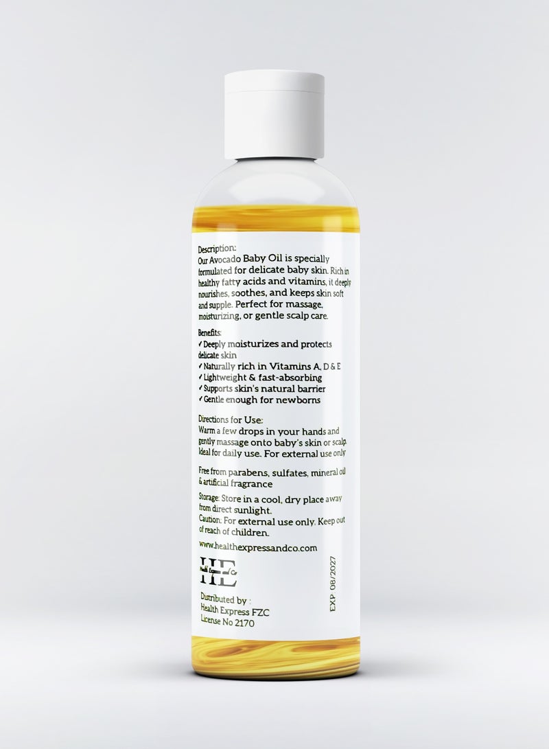 smileplus Avocado Baby Oil, Pure and Gentle, Unscented, 100ml, Baby Massage for Delicate Skin - Image 2