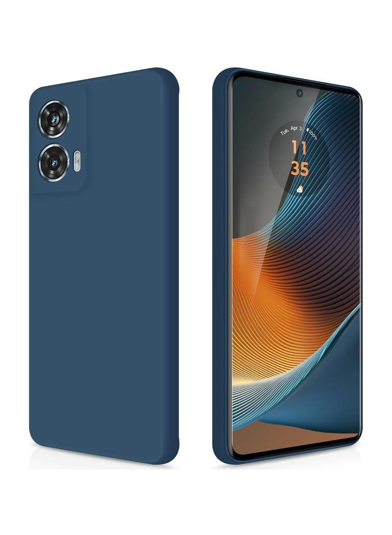 TIGER Silicone Case for Motorola Edge 50 Fusion | Full-Body Soft Gel Cover | Shockproof with 360° Camera Protection | Silky Matte Finish & Microfiber Lining | Anti-Scratch & Lightweight (Blue) - Image 1