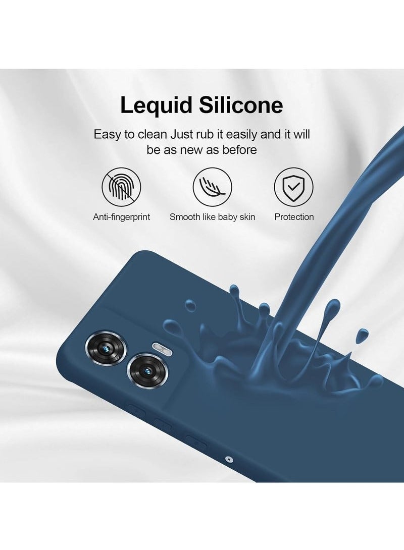 TIGER Silicone Case for Motorola Edge 50 Fusion | Full-Body Soft Gel Cover | Shockproof with 360° Camera Protection | Silky Matte Finish & Microfiber Lining | Anti-Scratch & Lightweight (Blue) - Image 3