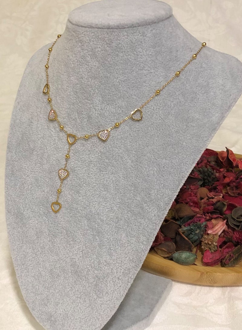 Jewelry 4You Elegant Stainless Steel 18k Gold Plated Necklace For Women Inlaid With Zirconia - Image 4