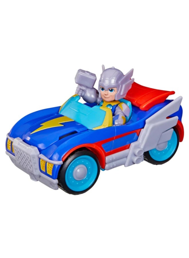 Hasbro Marvel Marvel Iron Man and His Awesome Friends Thor Thunder Roadracer Action Figure & Toy Vehicle Set - Image 1