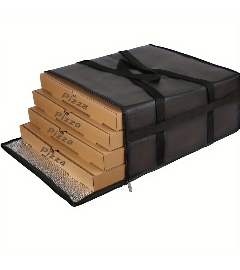 Insulated Pizza Delivery Bag 19.69 X 19.69 X 8.07 Inch Large Pizza Carrier For Takeout Food Delivery Professional And Personal Use Black - Image 5